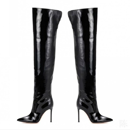patent leather thigh boots